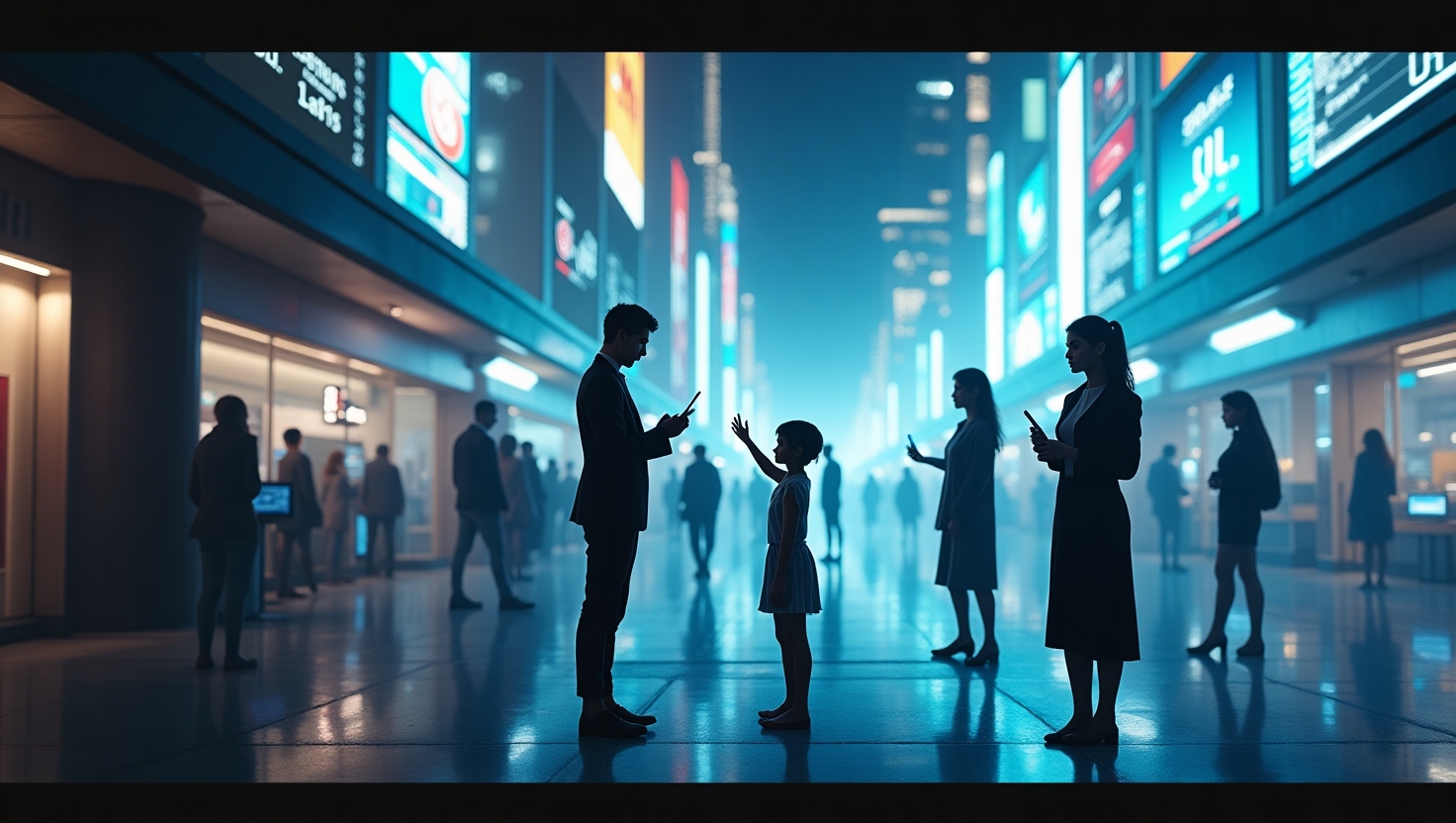 디지털 상호작용을 혁신하는 미래 AI 에이전트의 일러스트