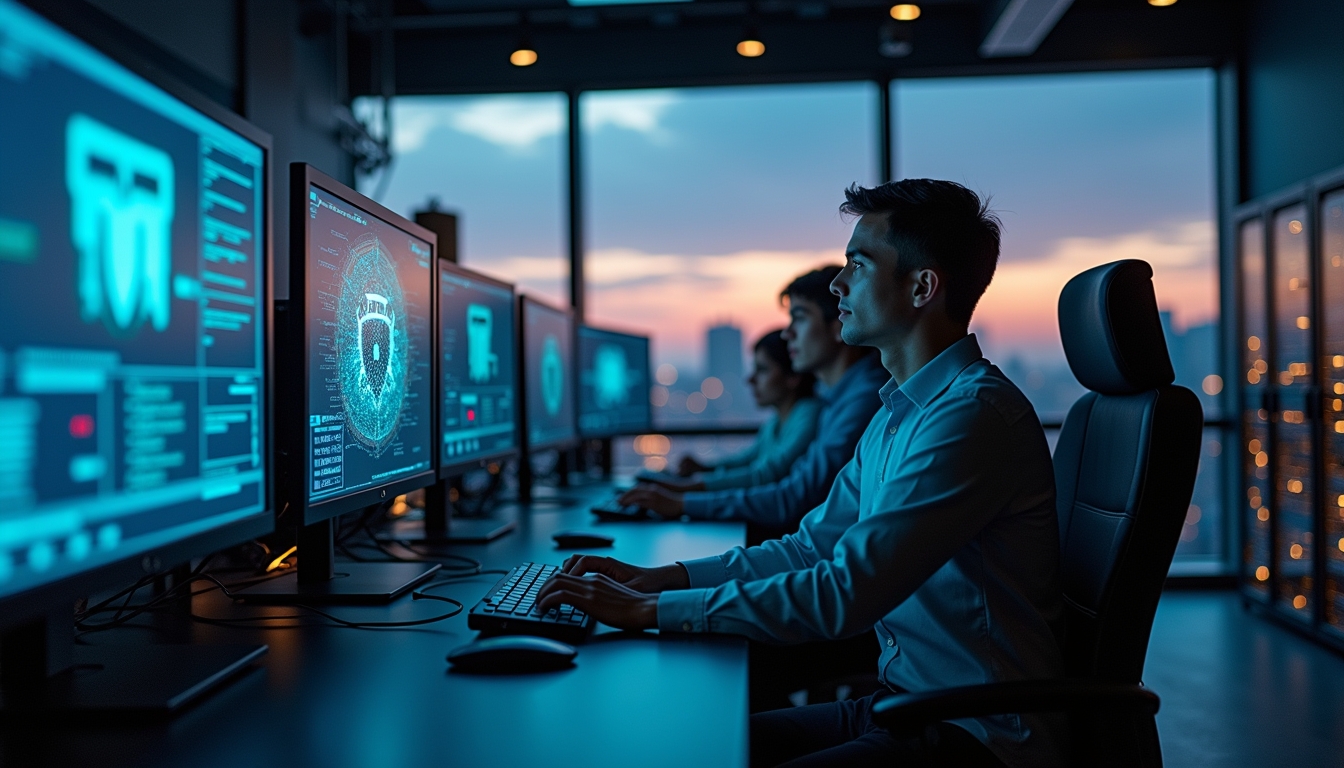 네트워크 환경에서 DDoS 공격으로부터 AI 알고리즘이 보호하는 그래픽