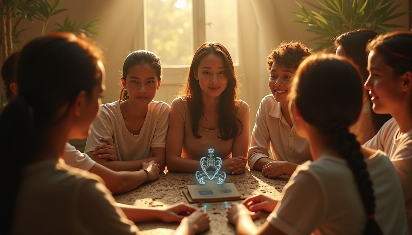 AI 시스템이 윤리적 틀 안에서 사회적 가치를 지원하는 모습