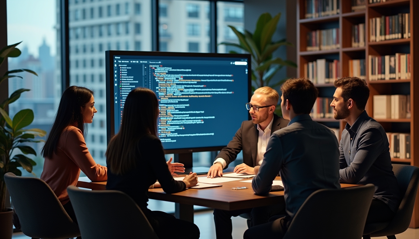 AI 도구가 법률 문서를 분석하여 연구와 효율성을 개선하는 모습