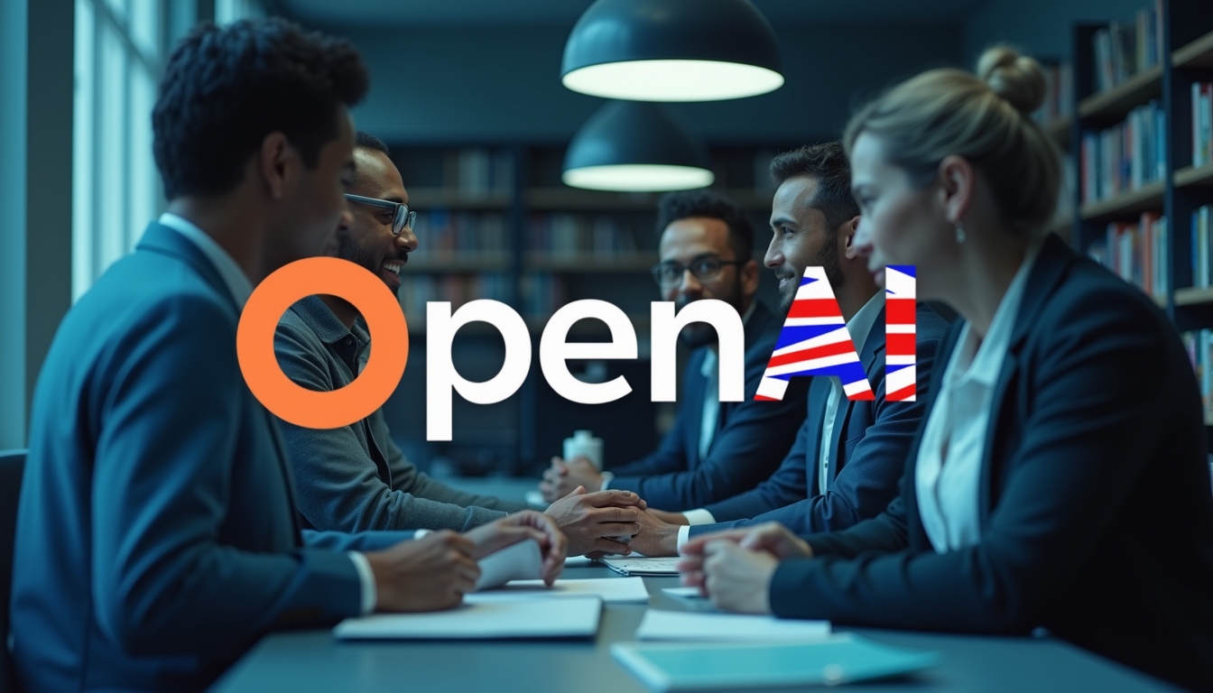 영국 내 데이터 레지던시를 상징하는 영국 국기와 OpenAI 로고