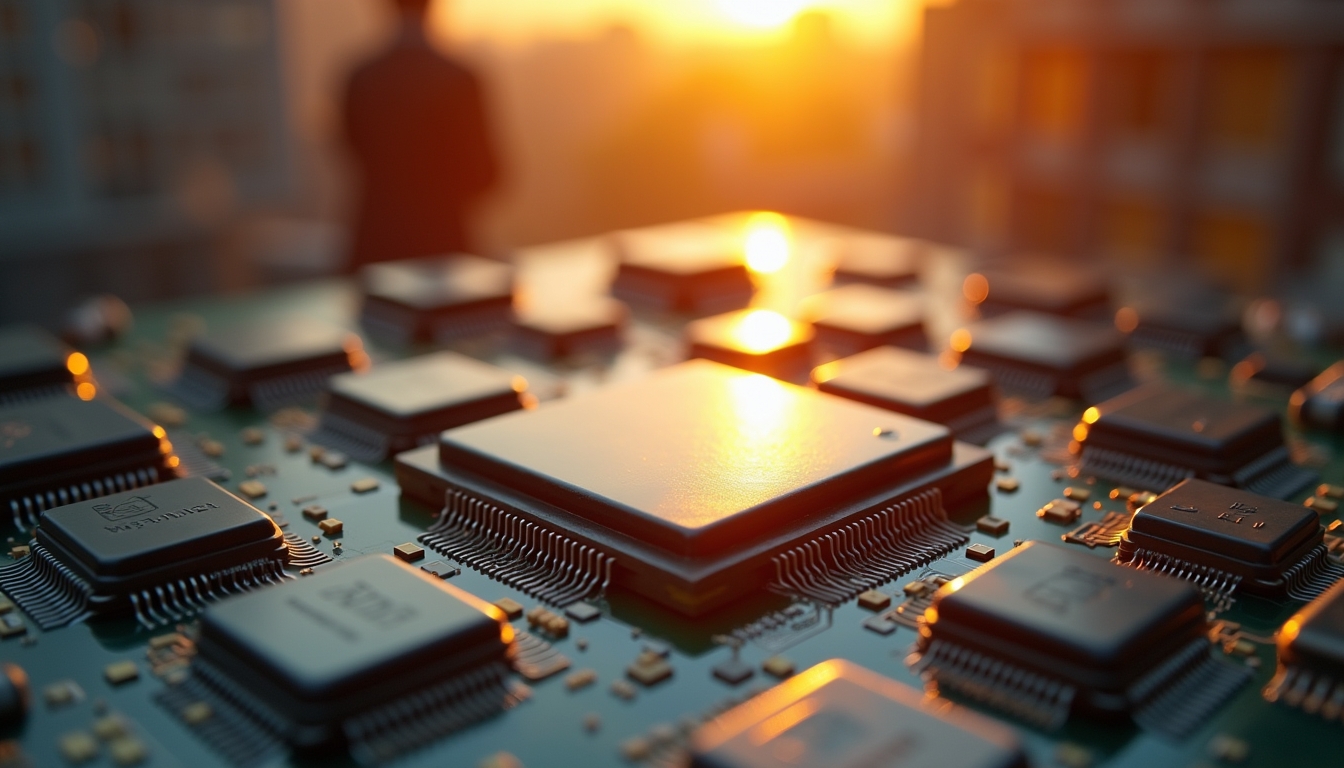 반도체 칩과 AI 기술의 시각적 표현