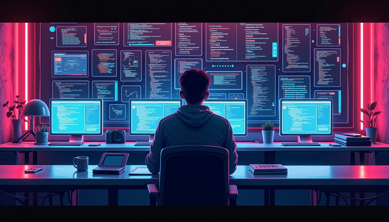 소프트웨어 개발 프로세스를 개선하는 AI 기술의 일러스트