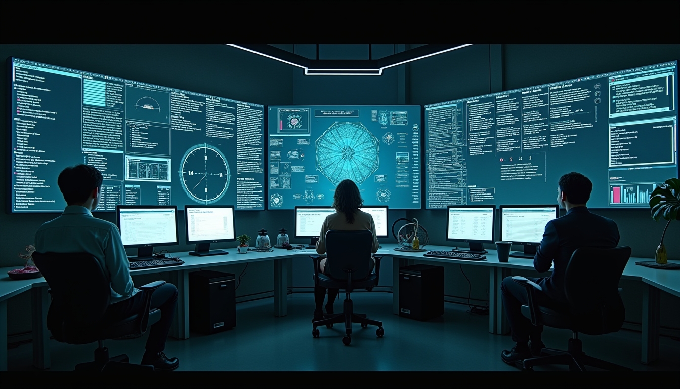 고급 AI 시스템이 테이블러 데이터를 분석하는 시각적 표현