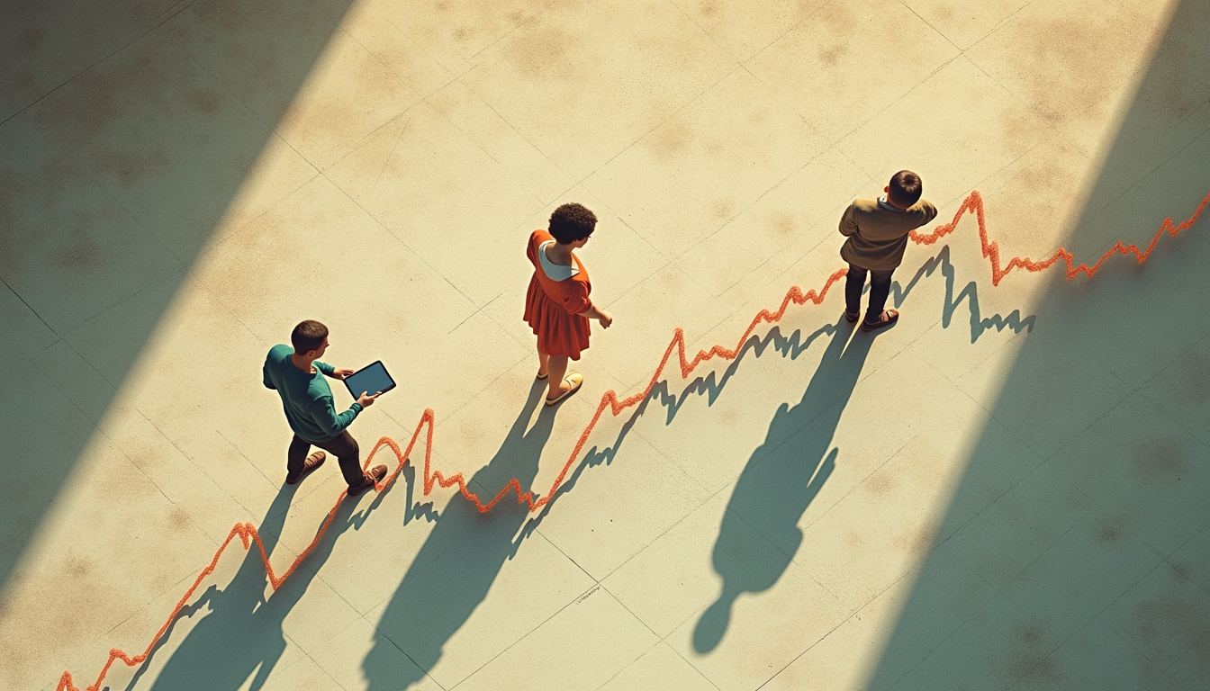 AI 연애와 이혼 추세의 증가를 보여주는 그래프