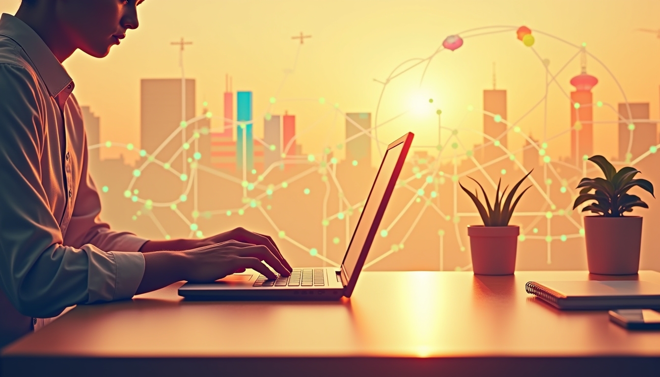 오픈 소스 AI 연구에서의 협업을 나타내는 인포그래픽