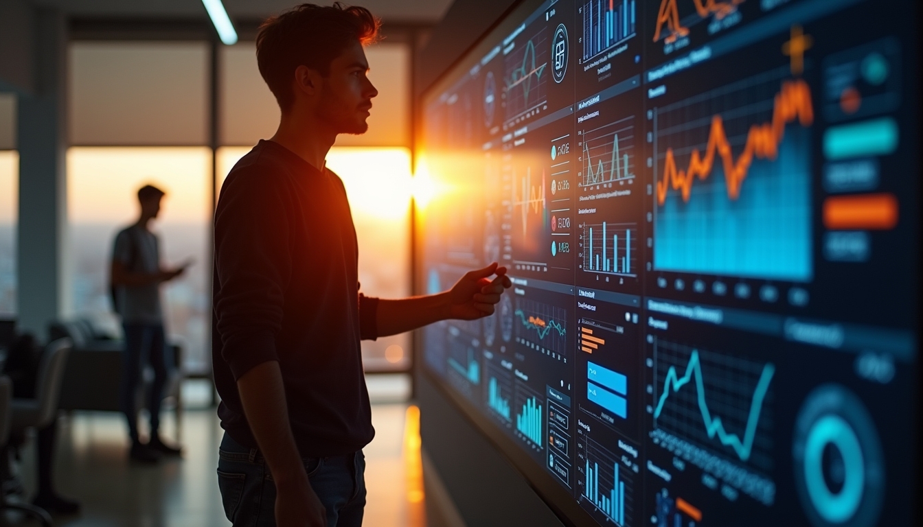 실시간 데이터 분석을 보여주는 인터랙티브 대시보드.