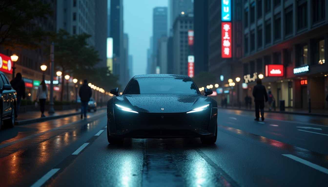 도시 도로를 주행 중인 자율주행차