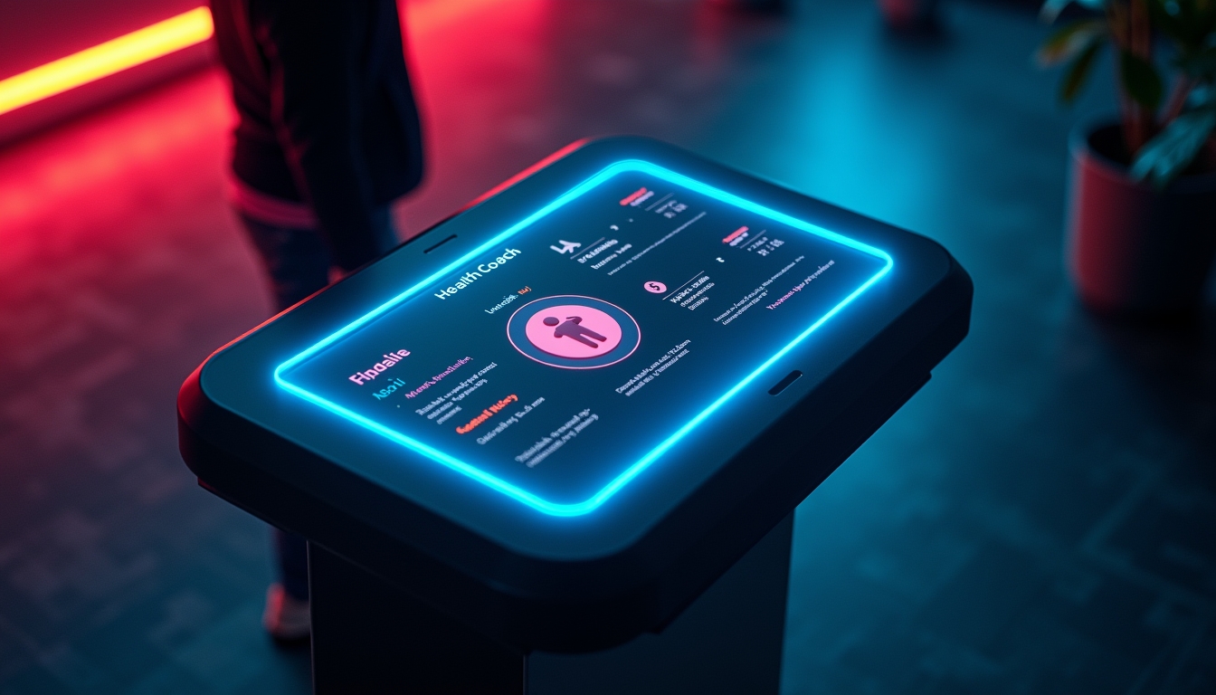 개인화된 피트니스 및 웰니스 추천을 보여주는 AI 건강 코치 인터페이스.