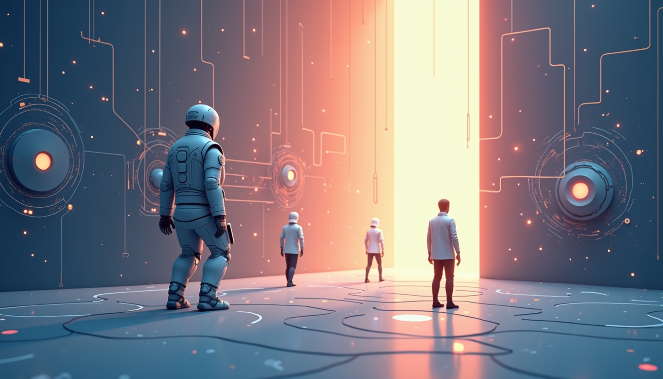 실시간 시뮬레이션에서 실시간 강화학습 기술을 사용하는 AI 시스템의 일러스트레이션