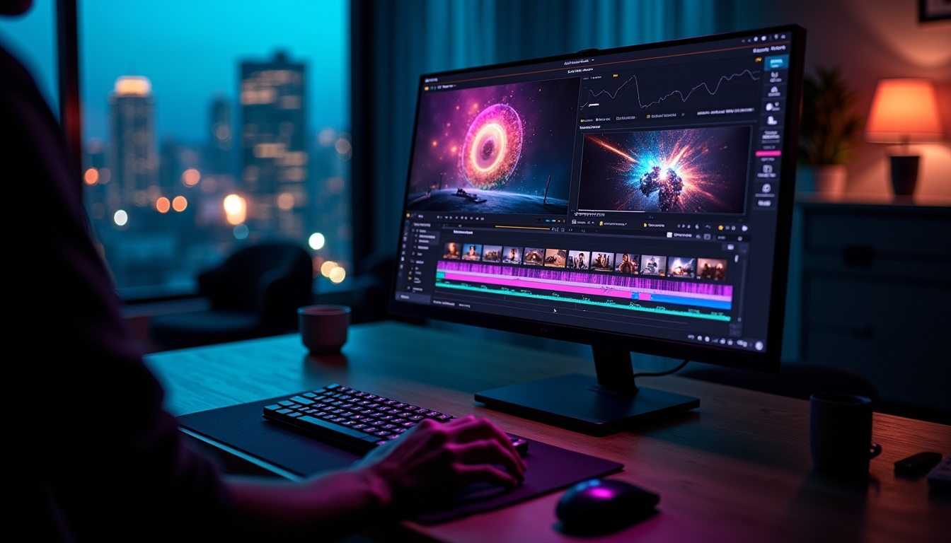 AI 영상 편집 소프트웨어 인터페이스 예시