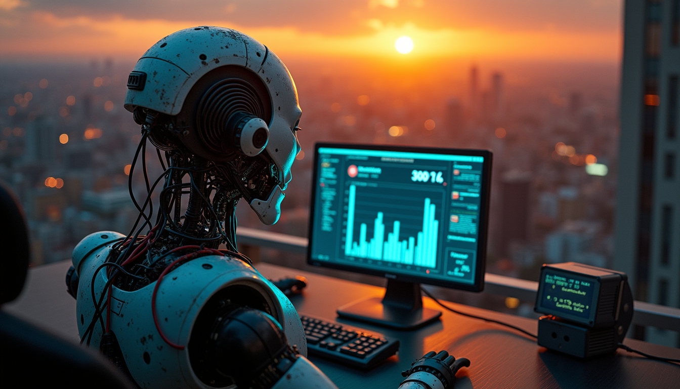 AI가 컴퓨터 화면에서 사이버 위협 데이터를 분석하고 있음