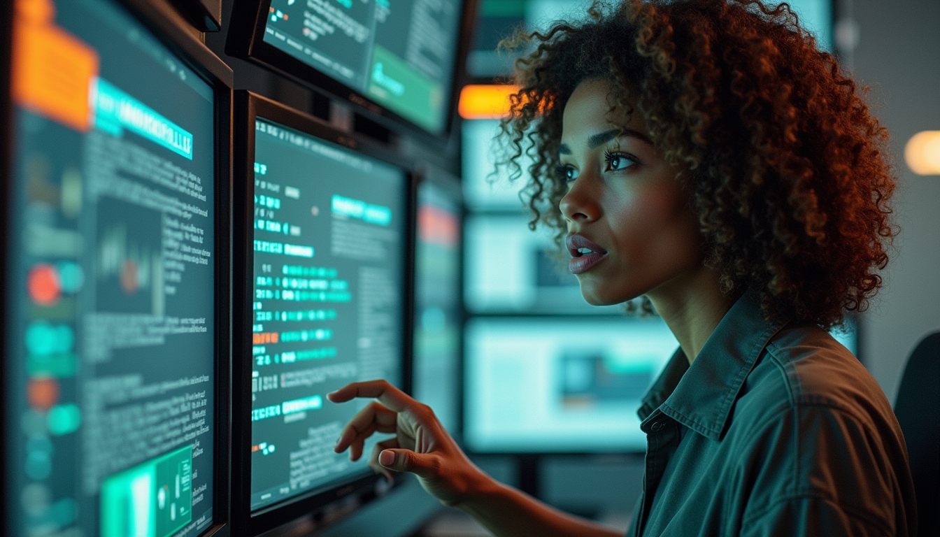 AI가 뉴스 기사의 편향성을 분석하는 모습