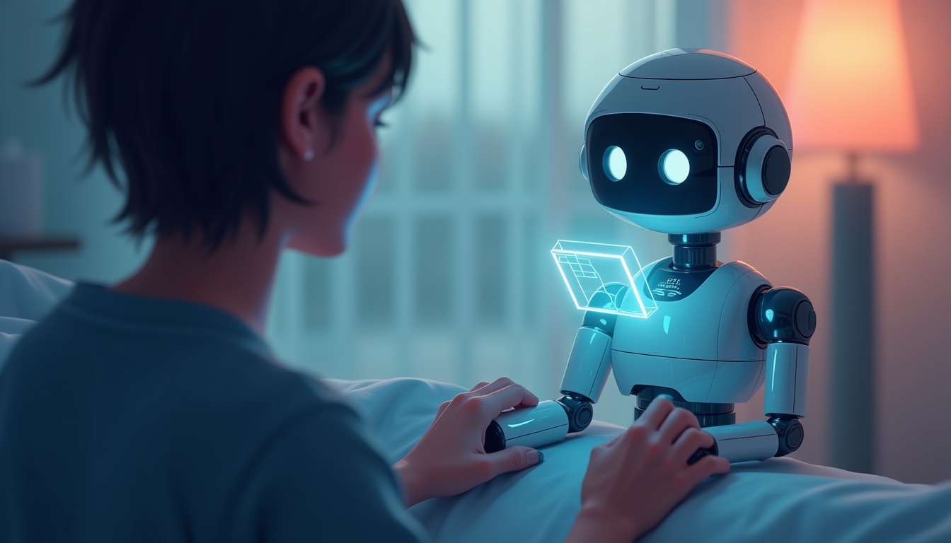 사용자에게 AI 고백을 제공하는 챗봇의 일러스트레이션