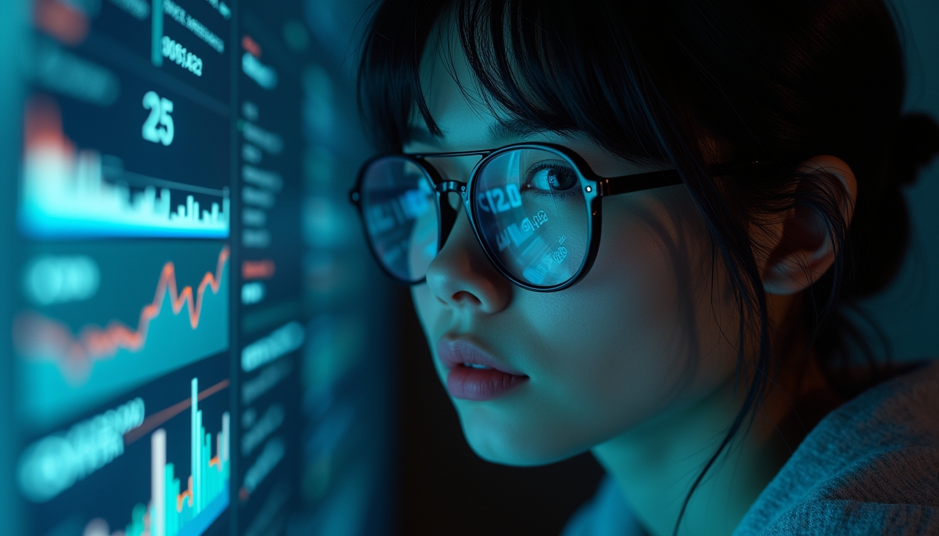 AI 사이버 보안 전문가가 디지털 위협 데이터를 분석하고 있다.